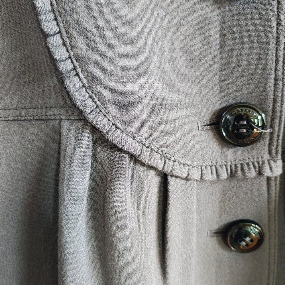 BURBERRY Wool Ruffle Placket Coat - Picture 11 of 14